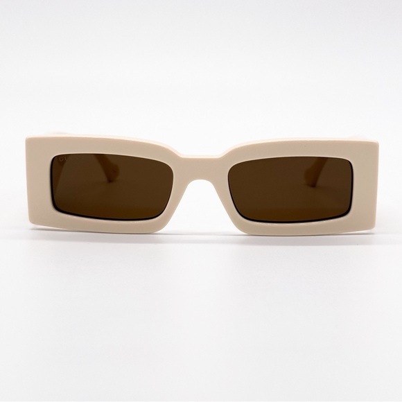 NEW GUCCI GG1425S 004 RECTANGLE BEIGE BROWN WOMEN SUNGLASSES GUCCI - Picture 5 of 12